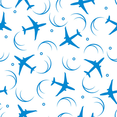 Cute seamless pattern with planes and traces of the plane. Design for poster or print.のイラスト素材