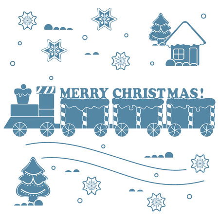 New year and Christmas design for banner, poster, or print.のイラスト素材