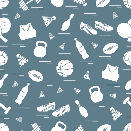 Seamless pattern on the sports theme. Vector illustration sports and ...