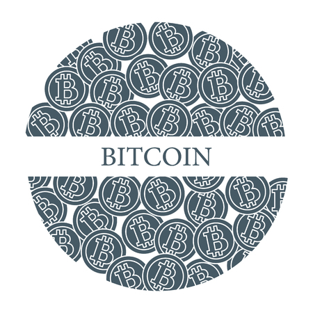 Bitcoins. Digital currency. Blockchain technology. Design for banner and print.のイラスト素材