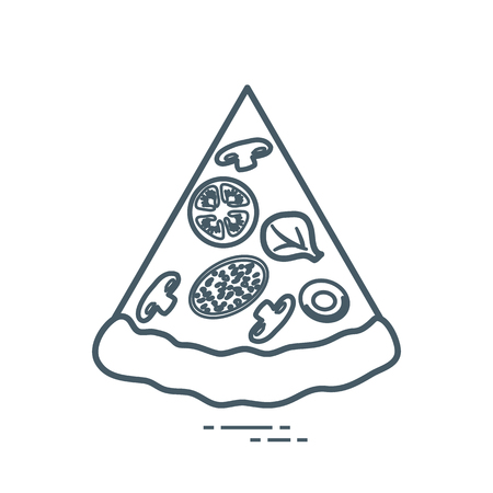 Delicious slice of pizza. Design for banner, poster or print.のイラスト素材