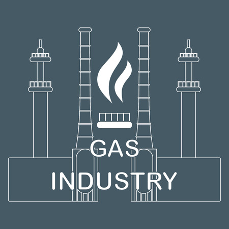 Gas processing plant vector illustrationのイラスト素材