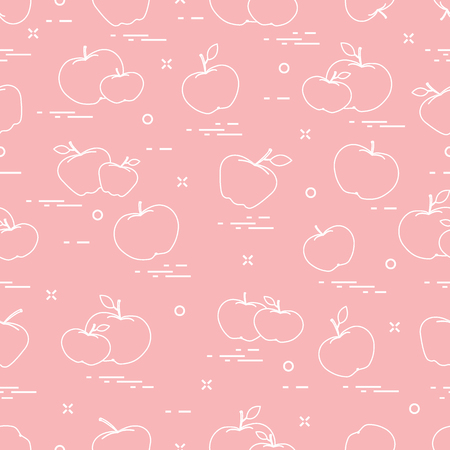 Apples fruit in seamless pattern. Design for announcement, advertisement, banner or print.のイラスト素材
