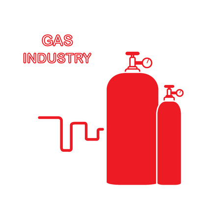 Gas cylinders. Gas industry. Design for poster or print.のイラスト素材