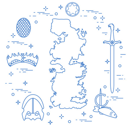 Symbols of the popular fantasy television series. Art and cinema theme.のイラスト素材