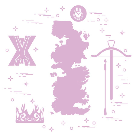 Symbols of the popular fantasy television series. Art and cinema theme.のイラスト素材