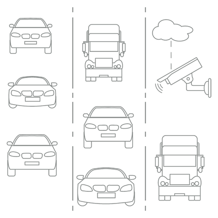 Security camera and traffic. Detection of offenses and ensuring the safety of driving.のイラスト素材