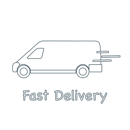 Delivery truck. Fast and convenient shipping. Free delivery.のイラスト素材