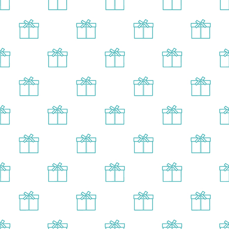Seamless pattern with gifts boxes, bandaged with ribbons and bow.のイラスト素材