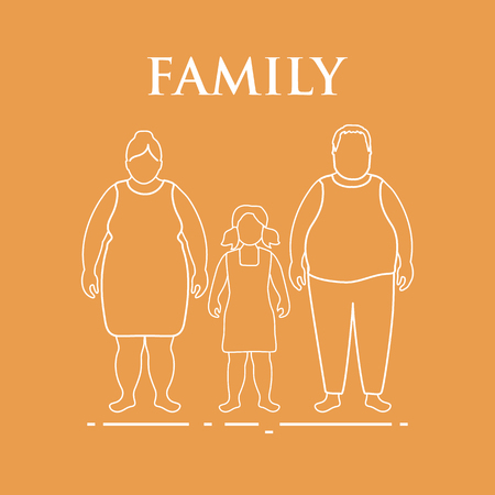 Family. Mom, dad and daughter. Couple with a child.のイラスト素材