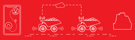 Smart transportations and trucking. Monitoring and control of trucking. New technologies.のイラスト素材