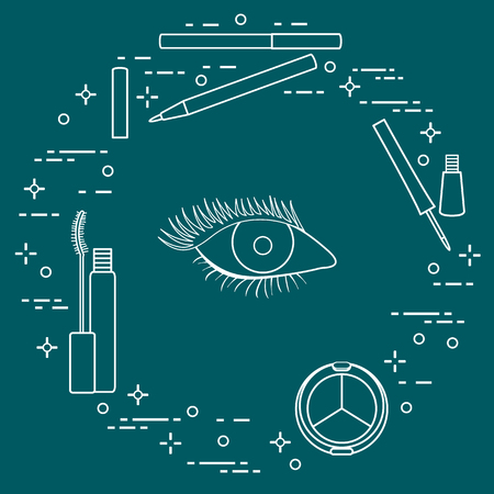 Eye makeup. Decorative cosmetics. Glamour fashion vogue style.のイラスト素材