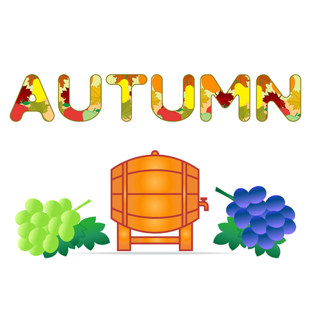 Winemaking: the production and storage of wine. Culture of drinking wine. Design for announcement, advertisement, print.のイラスト素材