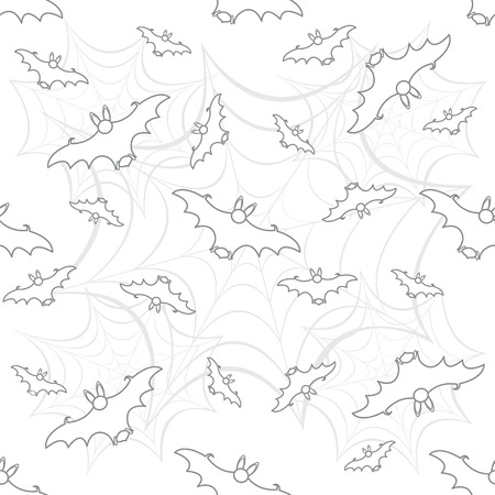 Halloween 2019 vector seamless pattern with web and bat. Design for party card, wrapping, fabric, print.のイラスト素材
