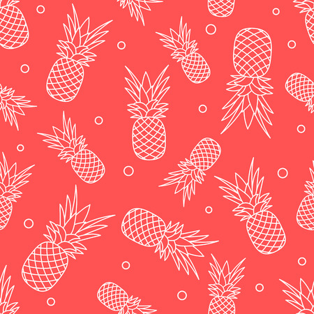 Seamless pattern with pineapples. Tropical fruit. Summer background.のイラスト素材