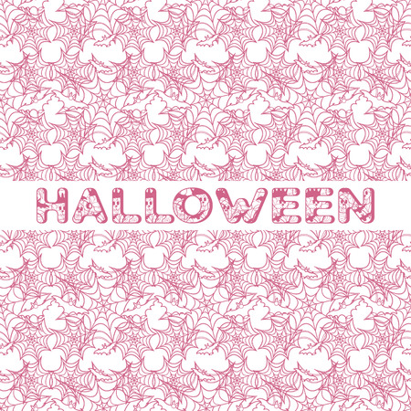 Halloween vector seamless pattern with web and bat. Design for party card, wrapping, fabric, print.のイラスト素材