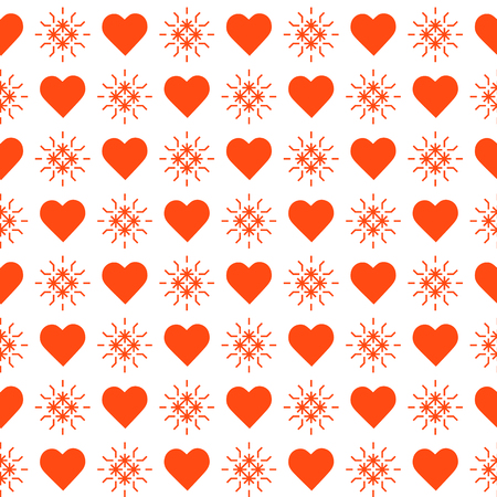 Cute seamless pattern with hearts. Happy Valentine's Day. Romantic background. Design for party card, paper, wrapping, fabric.のイラスト素材
