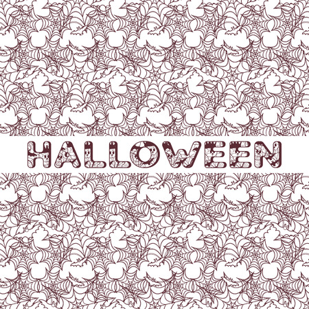 Halloween vector seamless pattern with web and bat. Design for party card, wrapping, fabric, print.のイラスト素材