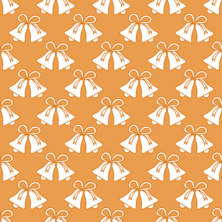 Vector seamless pattern with bells. Christmas and New Year 2019 background. Design for packaging paper, fabric and other print.のイラスト素材