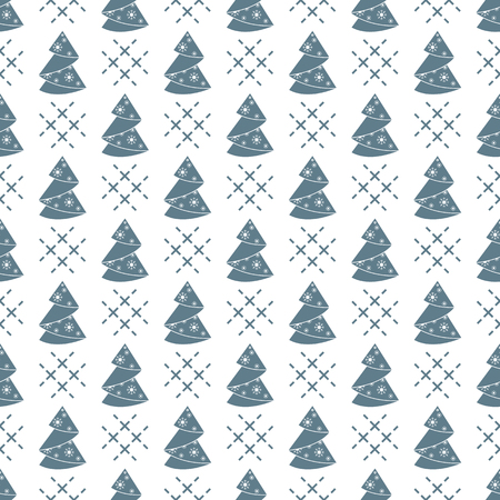 Happy New Year 2019 and Christmas vector illustration. Seamless pattern with Christmas tree. Origami folded.のイラスト素材