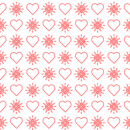 Cute seamless pattern with hearts. Happy Valentine's Day. Romantic background. Design for party card, paper, wrapping, fabric.のイラスト素材