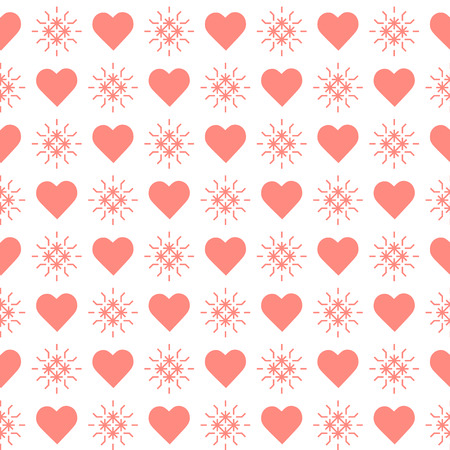 Cute seamless pattern with hearts. Happy Valentine's Day. Romantic background. Design for party card, paper, wrapping, fabric.のイラスト素材