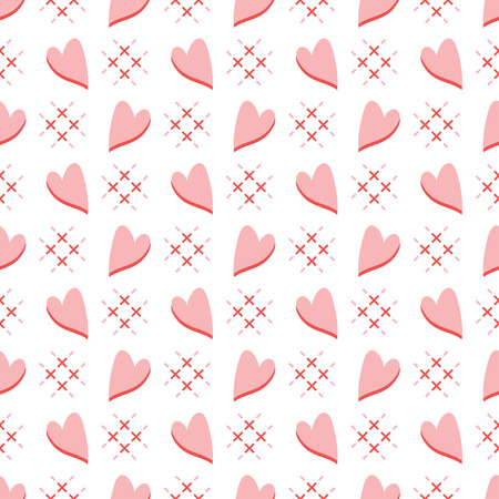 Cute seamless pattern with hearts. Happy Valentine's Day. Romantic background. Design for party card, paper, wrapping, fabric.のイラスト素材