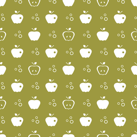 Seamless pattern with apples. Vector illustration with apple and leaf. Fruit background. Design for poster, textile, greeting card.のイラスト素材