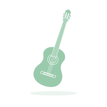 Vector illustration with guitar. Acoustic guitar. String musical instrument.のイラスト素材
