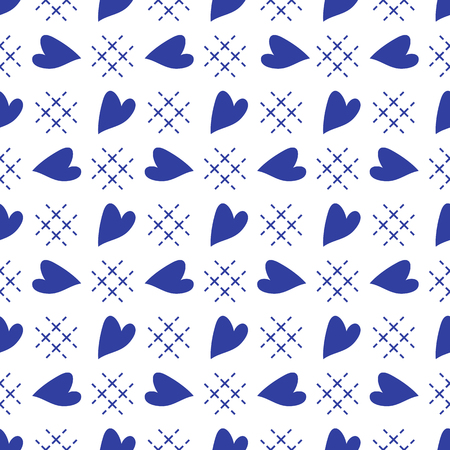 Cute seamless pattern with hearts. Happy Valentine's Day. Romantic background. Design for party card, paper, wrapping, fabric.のイラスト素材