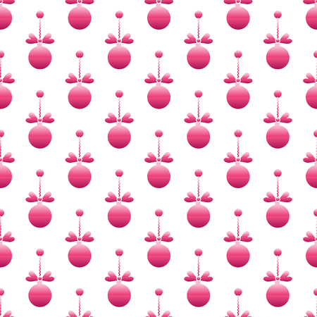 Happy New Year 2019 and Christmas seamless pattern. Winter illustration with Christmas balls. Design for banner, poster or print.のイラスト素材