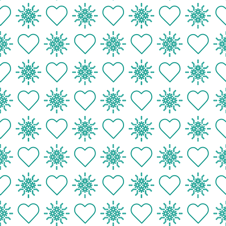 Cute seamless pattern with hearts. Happy Valentine's Day. Romantic background. Design for party card, paper, wrapping, fabric.のイラスト素材