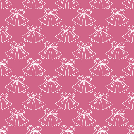 Vector seamless pattern with bells. Christmas and New Year 2019 background. Design for packaging paper, fabric and other print.のイラスト素材