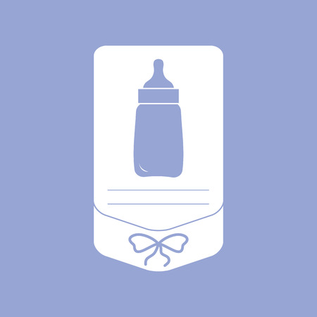 Vector illustration with baby bottle. Feeding bottle. Things necessary for newborns. Nutrition for babies.のイラスト素材