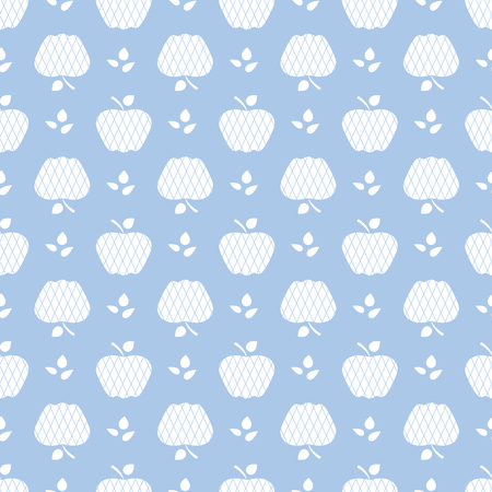 Seamless pattern with apples. Vector illustration with apple and leaf. Fruit background. Design for poster, textile, greeting card.のイラスト素材