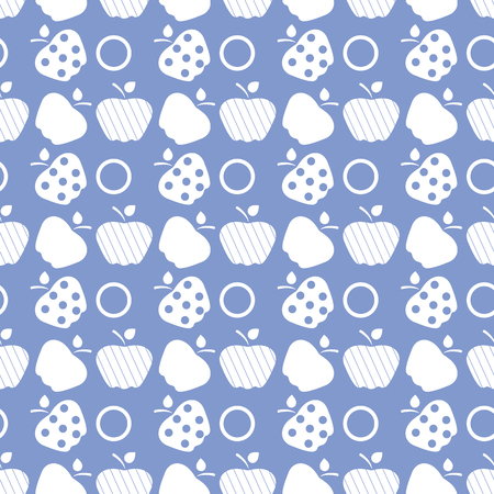 Seamless pattern with apples. Vector illustration with apple and leaf. Fruit background. Design for poster, textile, greeting card.のイラスト素材