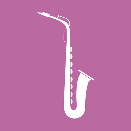 Vector illustration with saxophone. Classical music wind instrument.のイラスト素材
