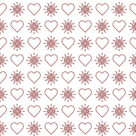 Cute seamless pattern with hearts. Happy Valentine's Day. Romantic background. Design for party card, paper, wrapping, fabric.のイラスト素材