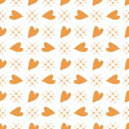 Cute seamless pattern with hearts. Happy Valentine's Day. Romantic background. Design for party card, paper, wrapping, fabric.のイラスト素材