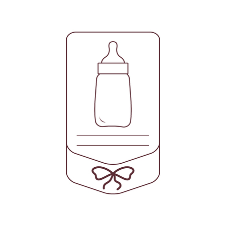 Vector illustration with baby bottle. Feeding bottle. Things necessary for newborns. Nutrition for babies.のイラスト素材