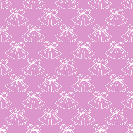 Vector seamless pattern with bells. Christmas and New Year 2019 background. Design for packaging paper, fabric and other print.のイラスト素材