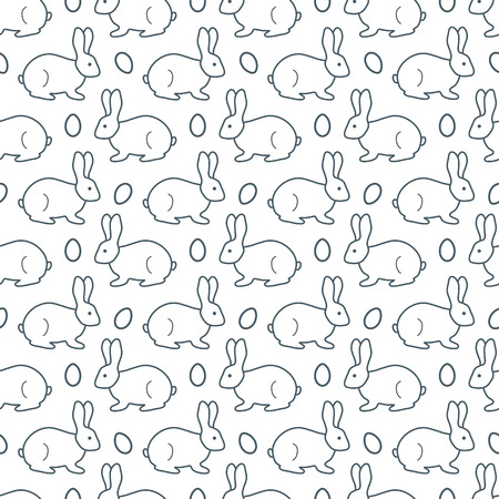 Seamless pattern with Easter Bunny, eggs. Happy Easter. Festive background. Design for banner, poster or print.のイラスト素材