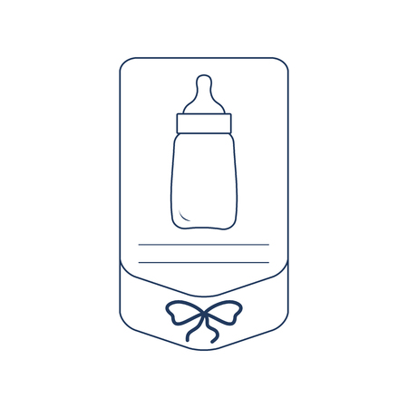 Vector illustration with baby bottle. Feeding bottle. Things necessary for newborns. Nutrition for babies.のイラスト素材