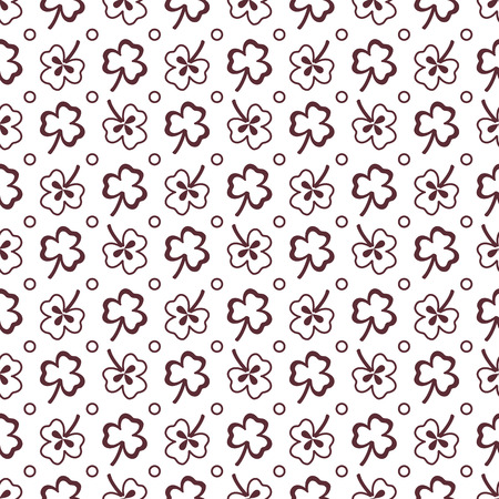 Seamless pattern with clover leaves. Shamrock background. St. Patrick's Day. Design for banner and print.のイラスト素材