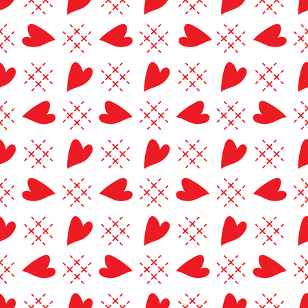 Cute seamless pattern with hearts. Happy Valentine's Day. Romantic background. Design for party card, paper, wrapping, fabric.のイラスト素材