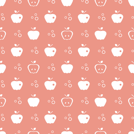 Seamless pattern with apples. Vector illustration with apple and leaf. Fruit background. Design for poster, textile, greeting card.のイラスト素材