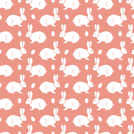 Seamless pattern with Easter Bunny, eggs. Happy Easter. Festive background. Design for banner, poster or print.のイラスト素材