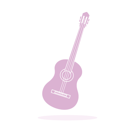 Vector illustration with guitar. Acoustic guitar. String musical instrument.のイラスト素材
