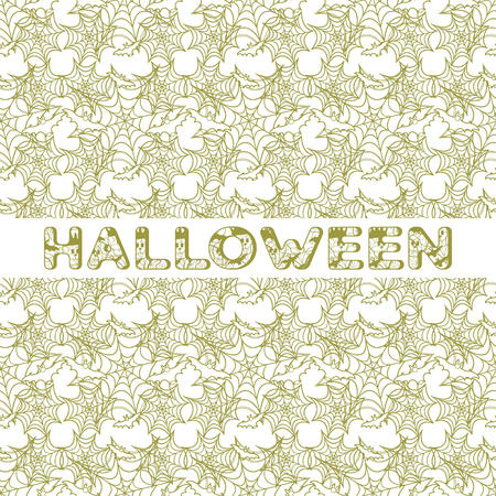 Halloween vector seamless pattern with web and bat. Design for party card, wrapping, fabric, print.のイラスト素材