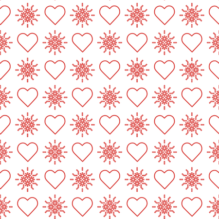 Cute seamless pattern with hearts. Happy Valentine's Day. Romantic background. Design for party card, paper, wrapping, fabric.のイラスト素材